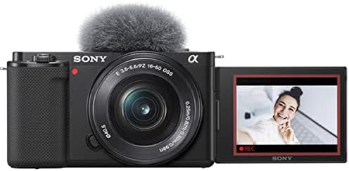 Sony ZV-E10 מצלמה נטולת מראה עם עדשה 16-50 ממ 2 יחידות 64 ג'יגה-בייט זיכרון + מקרה + חצובה