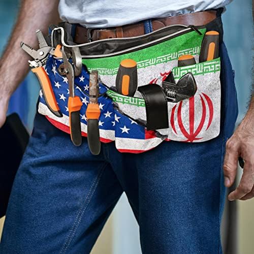 איראן אמריקה כלי דגל כיסי כיסי מארגן עבודה מחזיק כלים לגרפנטר, בנייה, שיפוצניק וחשמלאי סט תיק תיקים