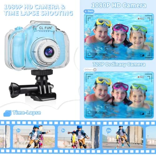 CL כיף מתנות מצלמה מתחת למים ל -5 6 7 8 9 בנים בני 10, פעוט מתנות ליום הולדת לחג המולד מתחת למקום מקליט וידאו