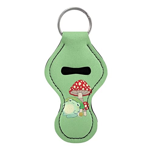 טונגלוי מצויר צפרדעים שפתון מחזיק מפתח למחזיק לבנות ילדים פטריות חמודות חילזון מחזיק ברק בכיס נייד עם טבעת