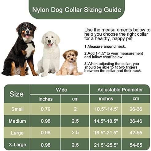 צווארון כלבים מרופד של Hsigio Nylon צווארון מחמד רך מתכוונן רך לכלבים גדולים בינוניים גדולים,