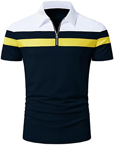 חולצות פולו של שרוול קצר של ווטר -וואנג, חולצות פולו מזדמנות רזות סקרות גולף גולף חולצות לגברים