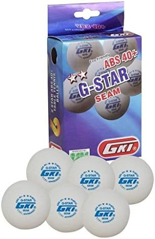 GKI G-STAR ABS פלסטיק 40+ כדור טניס שולחן, חבילה של 12