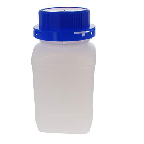 Bettomshin 1pcs 500ml בקבוקי פלסטיק PE, דגימת בקבוק מעבדה רחבה מרובעת מדגם איטום מיכל אחסון לבן שקוף W TAMPER