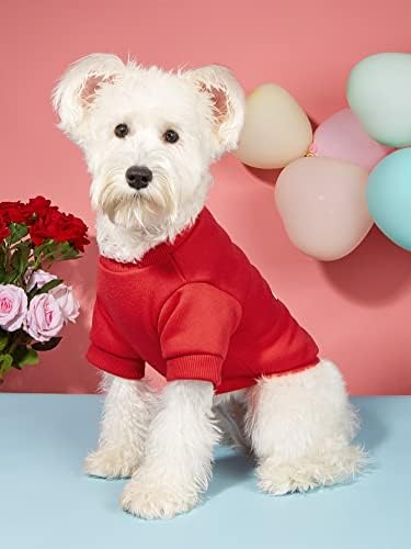 Qwinee Heart & Slogan כלב גרפי סווטשירט חולצת כלב חתול חולצה מעילים חמים בגדי חיות מחמד משמורת לכלבים