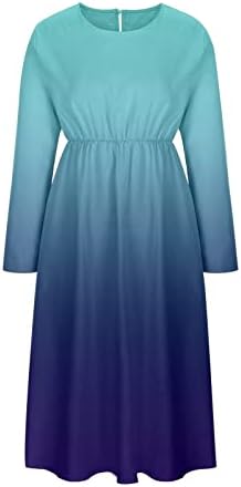 שמלות נוקמופו לנשים 2022 הדפס פרחוני מזדמן הדפס פרחוני ארוך שרוול V-צווארון שמלת נדנדה שמלת קוקטייל סרוג שמלת