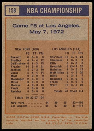1972 Topps 158 פלייאוף NBA - משחק מספר 5 ג'רי ווסט ניקס/לייקרס ניקס/לייקרס טובים