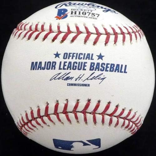 ג'יימס מקדונלד חתימה רשמית MLB בייסבול שיקאגו קאבס, לוס אנג'לס דודג'רס בקט באס H10757 - חתימות חתימה של