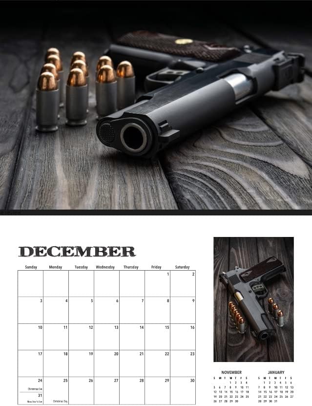 2023 אקדחי היד לוח השנה של דלוקס קיר - 16 חודשים