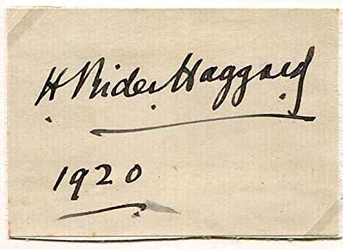 הסופר H. Rider Heggard Autograph