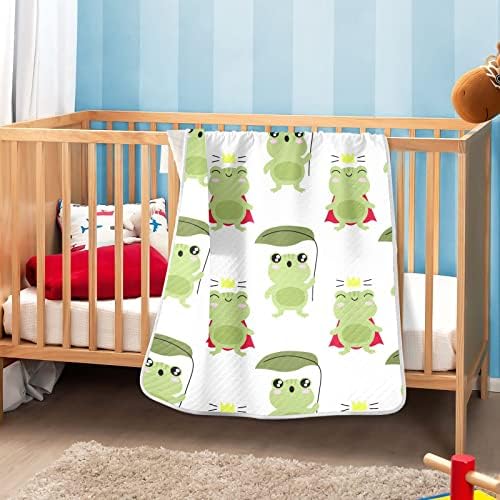 שמיכת חטיפה צפרדע ירוקה ומצחיקה חמוד שמיכה כותנה לתינוקות, קבלת שמיכה, שמיכה רכה קלה רכה לעריסה, טיולון,