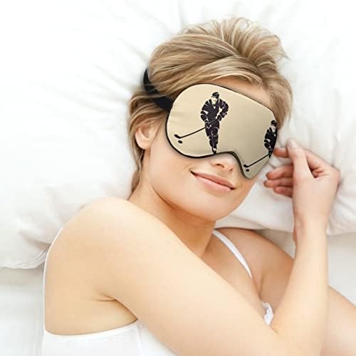 שחקן הוקי קריקטורה מסכת שינה מסכת שינה קלת משקל מכסה עיניים מכסה עיניים עם רצועה מתכווננת לגברים נשים