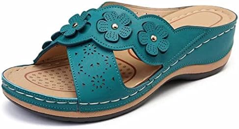נעלי בית לנשים וינטג 'צולבות בוהן פתוחה שקופית פרחונית סנדלי טריז חיצוניים פליטים חיצוניים נעלי קיץ נעלי קיץ