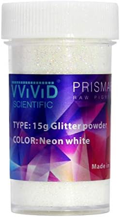 Vvivid Prisma65 ניאון לבן אבקת נצנצים עדינה לאמנויות ומלאכות 15 גרם צנצנת
