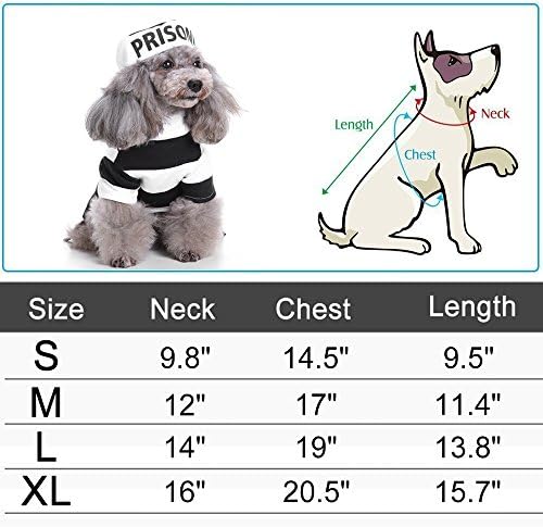 תחפושת לכלב אסירים של Luckstar - כלא כלב כלב תלבושות תלבוש