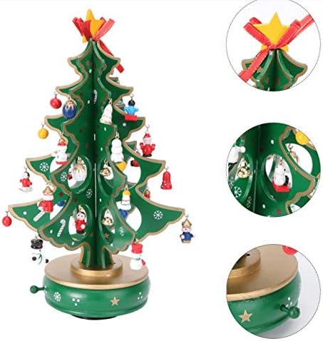 תיבת המוזיקה של Zhyh Hemu עץ חג המולד עיצוב שעון קופסה קלאסית קופסה