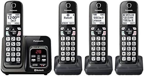 Panasonic KX -TG744 Link2Cell טלפון קווי Bluetooth אלחוט עם הפחתת רעש משופרת ומכונת תשובה דיגיטלית