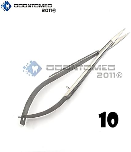 Odontomed2011 10 PCS מספריים ישרים מיקרו ישרים חדים/חד 4 Castroviejo נירוסטה ODM