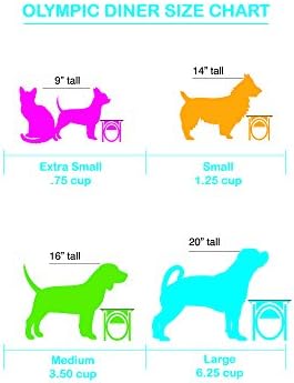 חיות מחמד פלטינה מזין סועד יחיד אולימפי עם קערת חתול/כלב נירוסטה, X-Small, סגול חשמלי