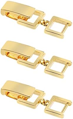 זהב לבן / זהב מצופה 3 יחידות לקפל מעל אבזם סט עבור צמיד או שרשרת ביצוע תכשיטי מאריך
