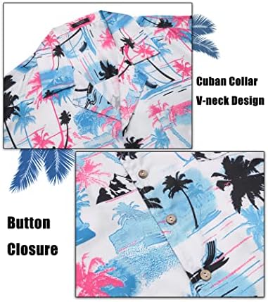 קופנדי גברים של הוואי סטים מקרית כפתור למטה 2 חתיכה חליפת פרחוני דפוס מודפס קיץ חולצה לחופשה