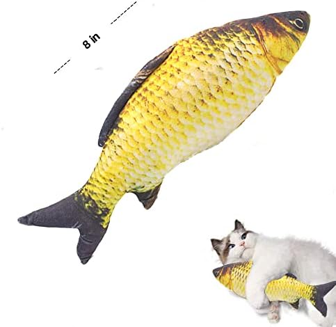 צעצועי חתול-סימולציה דגי צורת חתול בובת חיות מחמד כרית מציאותי אינטראקטיבי חתול ללעוס ביס צעצועי