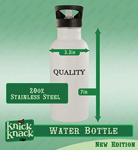 מתנות Knick Knack Rickroll - 20oz נירוסטה hashtag בקבוק מים חיצוני, כסף