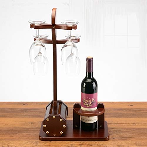 פשטות מסוגננת מתלה יין עומד חופשי עם מחזיק זכוכית מחזיק בקבוק יין מעץ ומארגן כלי גזע, 30 × 18.5 × 52 סמ, PIBM
