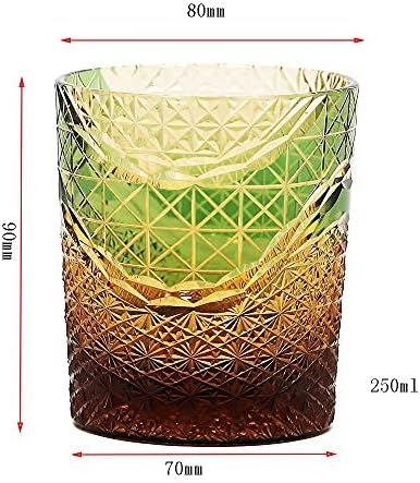 ג'ינצ'י מיושן ויסקי זכוכית כוס כוס יד מפוצצת כוסות סקוטש תחתונות עבות מושלמות לבורבון-משקה-זנב
