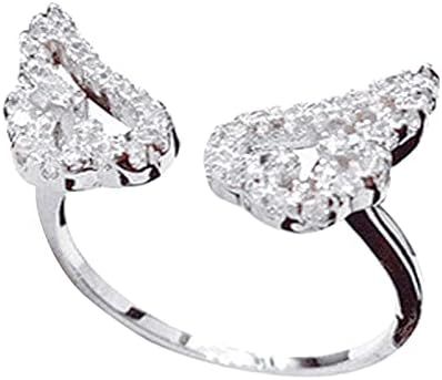 Yistu anillos para mujer טבעת אצבעות לב לנשים פתוחות טבעת מתכווננת חמודה Cz טבעות מלאך טבעות רגילות