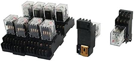 Niyaka 10 PCS AC 24V סליל 4PDT 35 ממ DIN RAIL RAIN ממסר כוח HH54PL