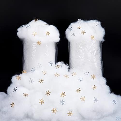 3 שקיות חג המולד מזויף שלג פלאפי מלאכותי שלג עם חג המולד פתית שלג גליטר קונפטי מזויף מקורה שלג