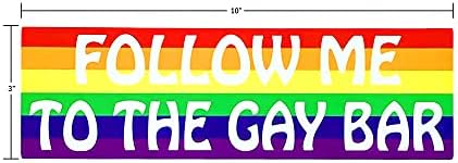 מדבקות פגוש דגל גאווה LGBTQ, 10*3 אינץ ', חבילה של 2 LGBTQ-PK-A