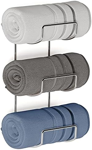 Wallniture Boto מגבת אמבטיה מתלה קיר מארגן אמבטיה רכוב, מגבת רחצה ומחזיק מגבת יד, 3 מדף אחסון