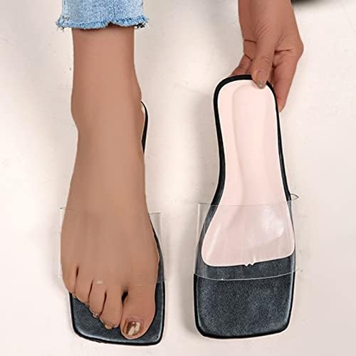 נעלי בית נשים ונעלי בית PVC אופנה מזדמנת אופנה שקופה לחוף נשים סנדלים סנדלי סנדלי נשים שטוחים לנשים