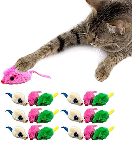 18 pc משחק פרוותי צעצוע חתול חיית מחמד תרגיל חתלתולים לתפוס אינטראקטיבי עכבר עכבר מקורה