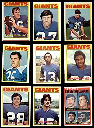 1972 Topps New York Giants Low קבוצה סט ניו יורק Giants-FB VG Giants-FB