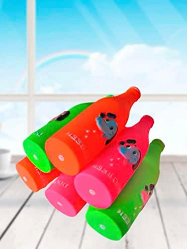 דפוס כלב 1pc צבע אקראי בצבע צליל חיות מחמד בצורת בקבוק צעצוע