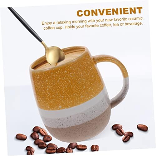 Bestonzon 4 PCS כוס מסננת עם ספלי ספלי קפה קרמיקה של מכסה לגברים ספל קפה וינטג '