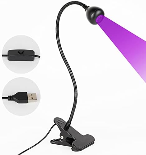 מנורת UV של צווארון Goosece לציפורניים - LED משודרג שבב גדול 3W 390 ננומטר USB מהדק פלדה נייד ג'ל x מנורת ריפוי