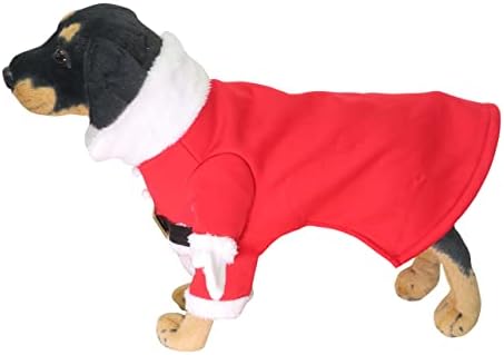 אורנה חמוד כלב חתול חג המולד של סנטה קלאוס תחפושת, שמלת קוספליי של חיות מחמד, גוש גור גור חם לחג （M גודל）