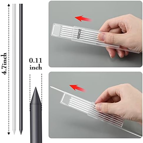 24 חתיכות 2.8 מילימטר מילוי עבור קרפנטר עיפרון, מחקר לאורך זמן עיפרון עבור מכאני עיפרון נגרות בנייה