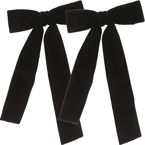 לורוז 2 יחידות שחור קשת קליפ שיער סאטן סרט קשתות אליגטור קליפ שיער סיכות קשת סיכת ראש אביזרי עבור נשים