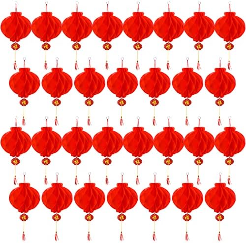 30 חתיכות אדום פנסים סיניים פסטיבל פסטיבל פנסים לקישוטים לשנה החדשה, פסטיבל האביב, פסטיבל הפנסים, חתונה, מסעדה