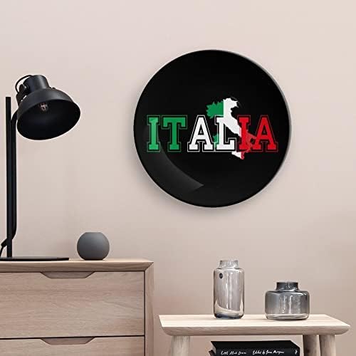 צבעי דגל איטליה איטליה צלחת דקורטיבית Mapceramic עם מעמד עצם בהתאמה אישית צלחת ביתית סין למטבח סלון ביתי