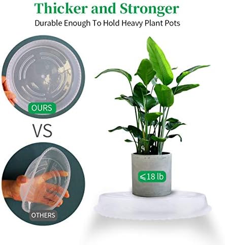 צלוחיות צמחים - 13 אינץ ' - 5 מגשי צמח פלסטיק עמידים, צלוחית צמחית פרחי פלסטיק בהירים לבית וחיצה חיצונית