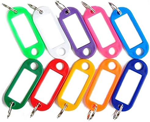 12 יחידות לשימוש חוזר פלסטיק מזהה תווית מפתח תגים פיצול טבעת מחזיק מפתחות אביזרי מקצועי