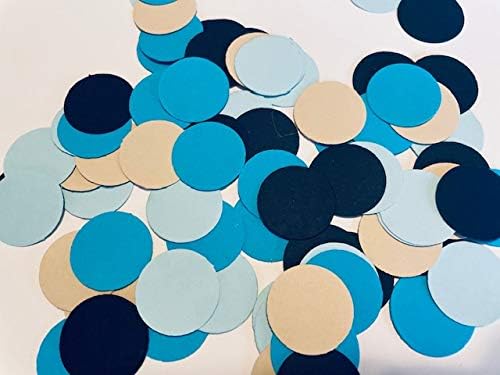 עיצובים מאת DH Confetti 100 חלקים עיגולי נייר גוונים של עיצוב מסיבת יום הולדת כחול כחול