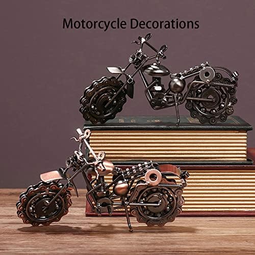 דגם אופנוע מתכת, פסל עיצוב אופנוע וינטג ', פסול אופנועים של הארלי ברזל פסל שולחן כתיבת שולחן ארט מתנה וינטג'