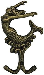 המפטון ימי דקורטיבי ברזל יצוק בים ים וו מפתח, 6 , זהב עתיק
